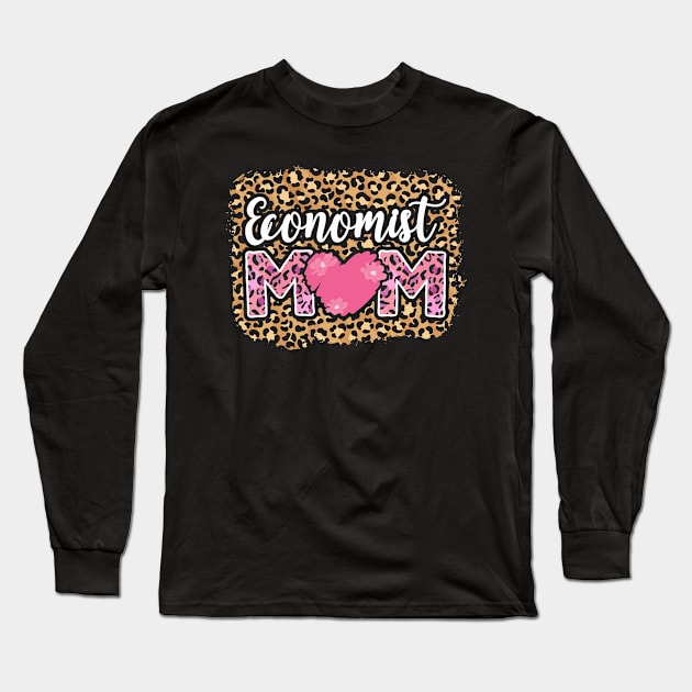 Cute Economist Mom Leopard Long Sleeve T-Shirt by White Martian